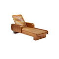** Houten ligstoel met wielen en verstelbare rugleuning