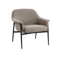 Moderne fauteuil met gestoffeerde zitting en staalvoorwaarden**