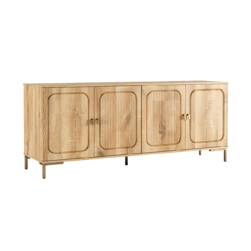 Eigentijdse houten dressoir met geïntegreerde handgrepen**