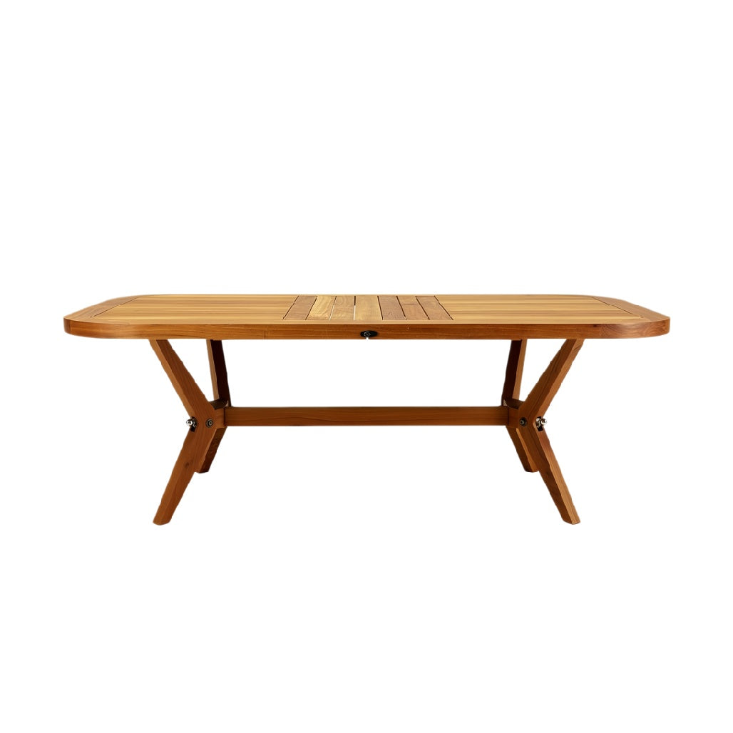 Ingebouwd teak houten eettafel met uitschuifbare functie**